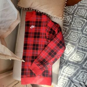 Nike Plaid Crewneck (Red,M)